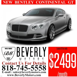 Glendale Auto Leasing and Sales,New Car Lease in Glendale burbank los angeles pasadena beverly hills west hollywood - NEW Bentley Continental GT V8 Lease Special